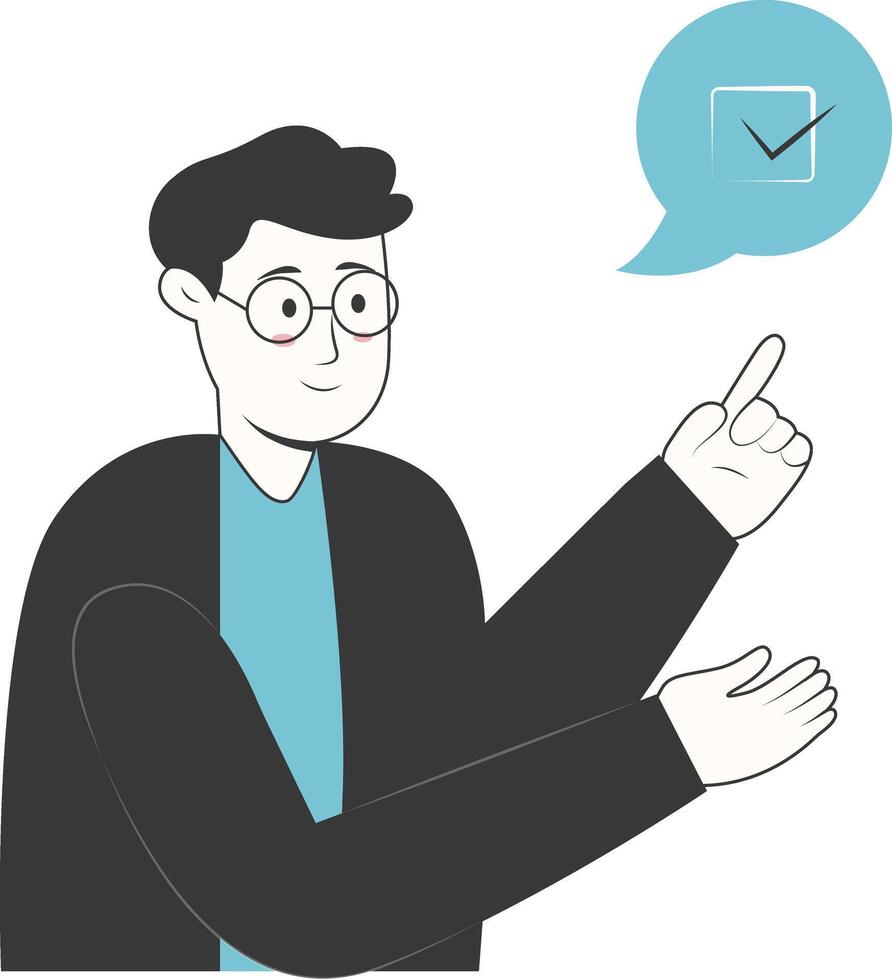 Businessman Character with Hand Drawn Style vector