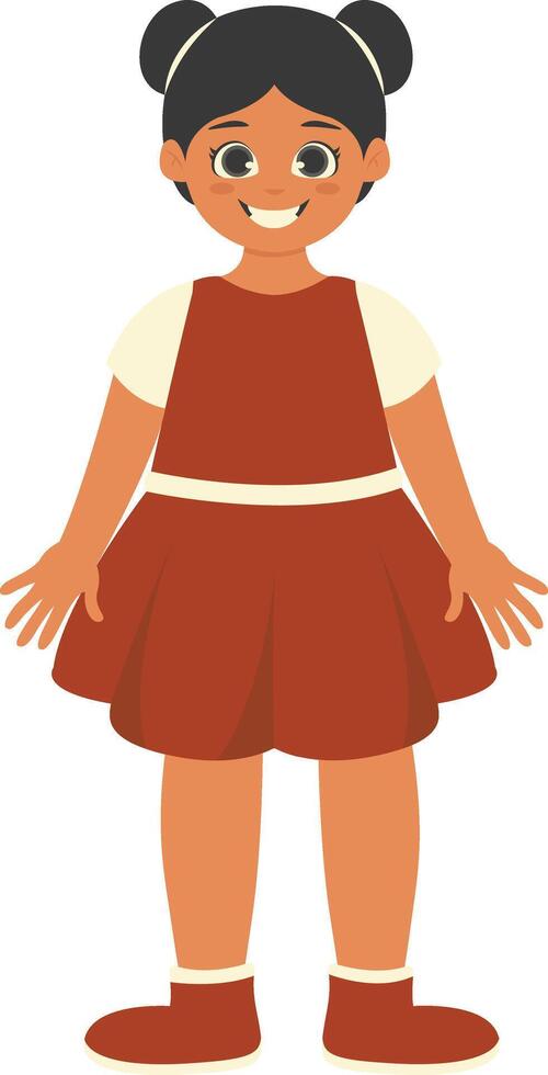 Children's Cartoon Character with Flat Cartoon Design Concept vector