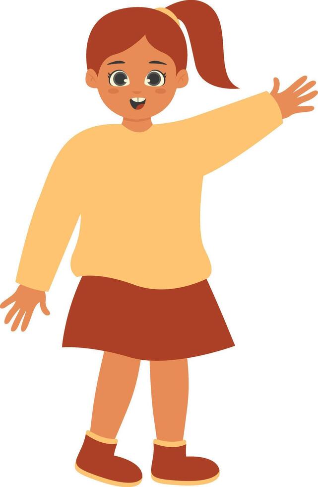 Children's Character on White Background vector