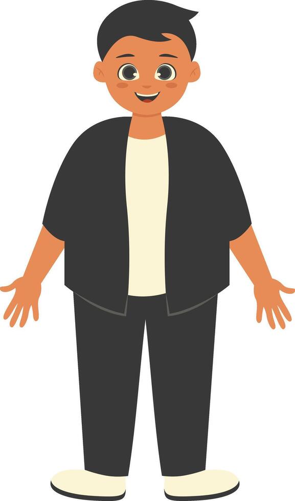 Children's Cartoon Character in Flat Design. vector