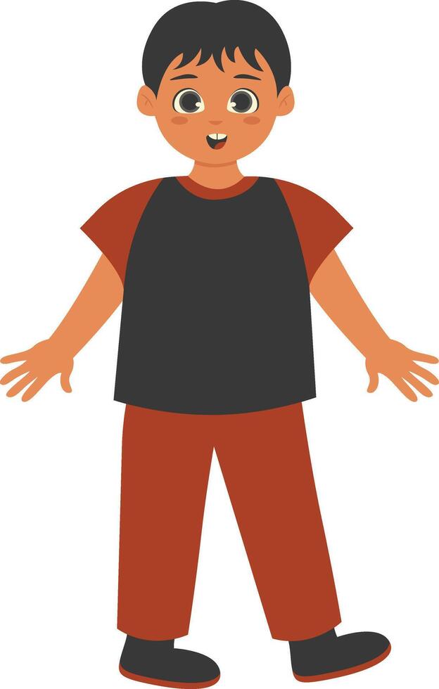 Children's Cartoon Character in Flat Design vector