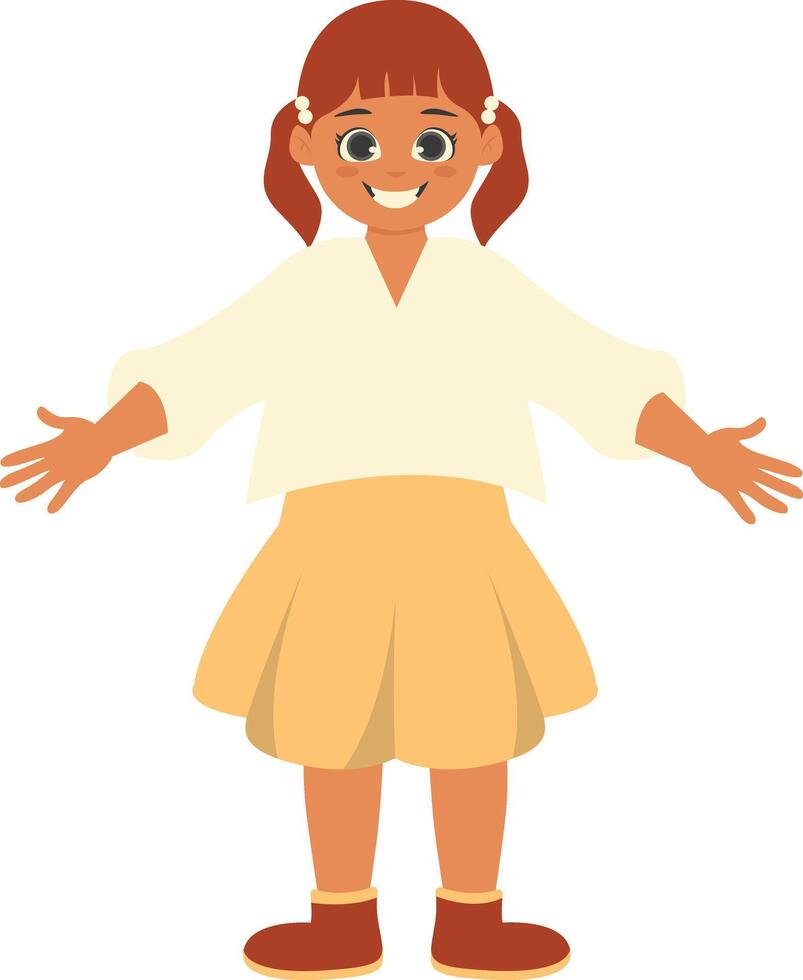 Children's Cartoon Character with Flat Cartoon Style. vector