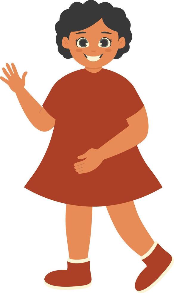 Children's Cartoon Character with Flat Cartoon Design Style. vector