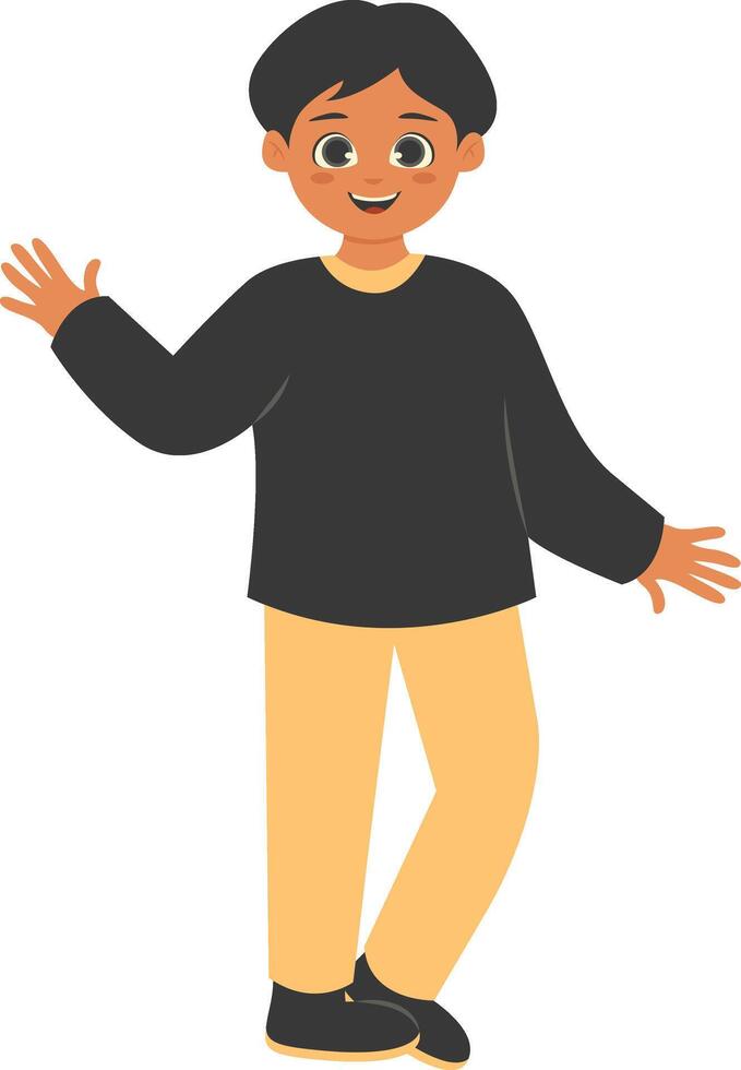 Children's Cartoon Character on White Background. vector