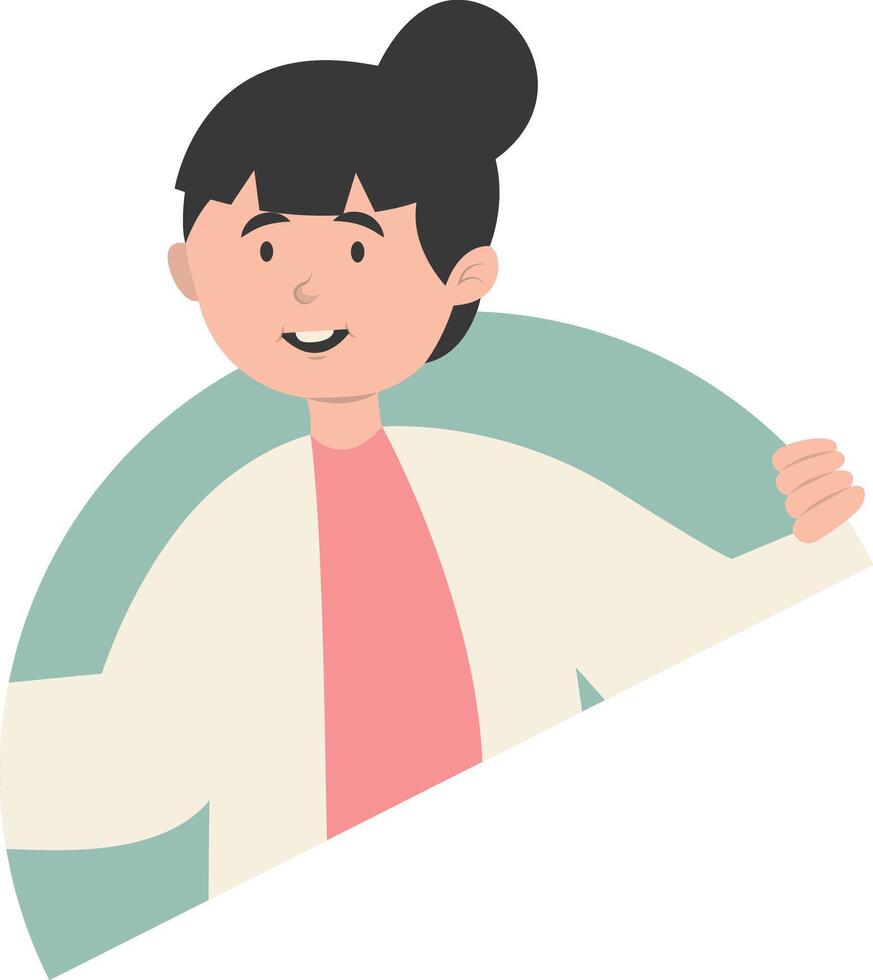 Illustration of People Peeking in Cartoon Shape. vector