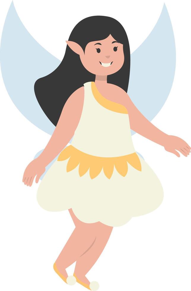 Happy Little Girl Fairy. vector