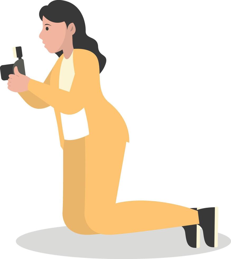 Woman Photographer Character. vector