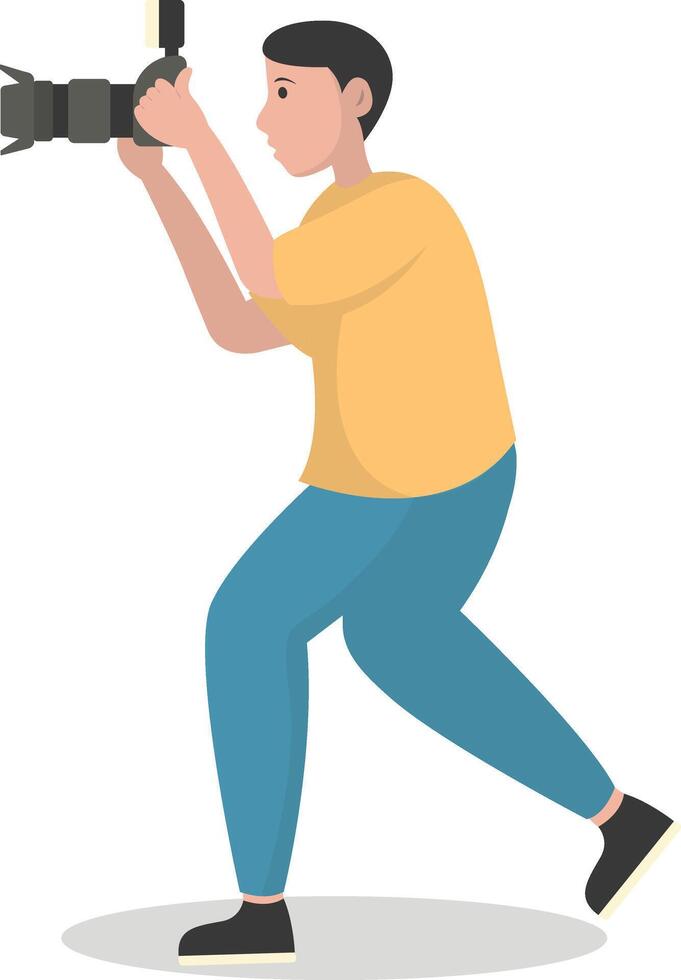 Man Photographer Character. vector