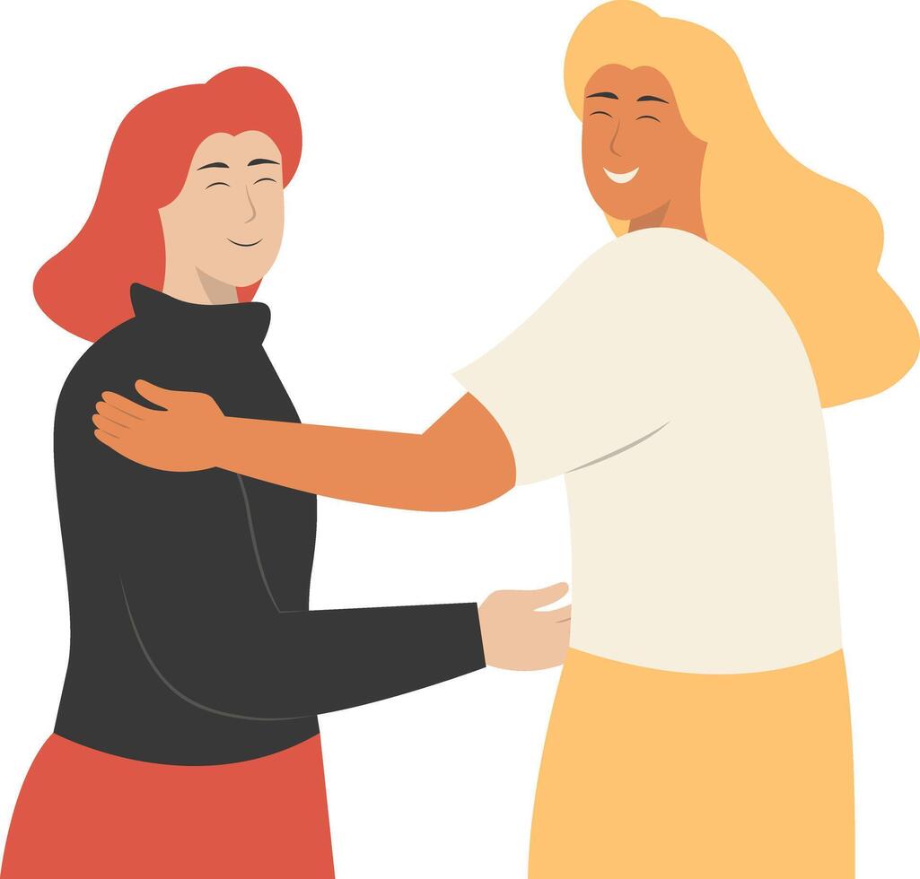 Friendship of Two People vector