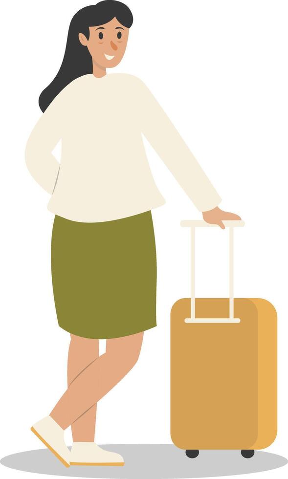 Holiday Traveler Character with Cartoon Design. vector