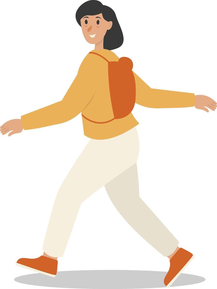 Holiday Traveler Character in Flat Cartoon Design vector