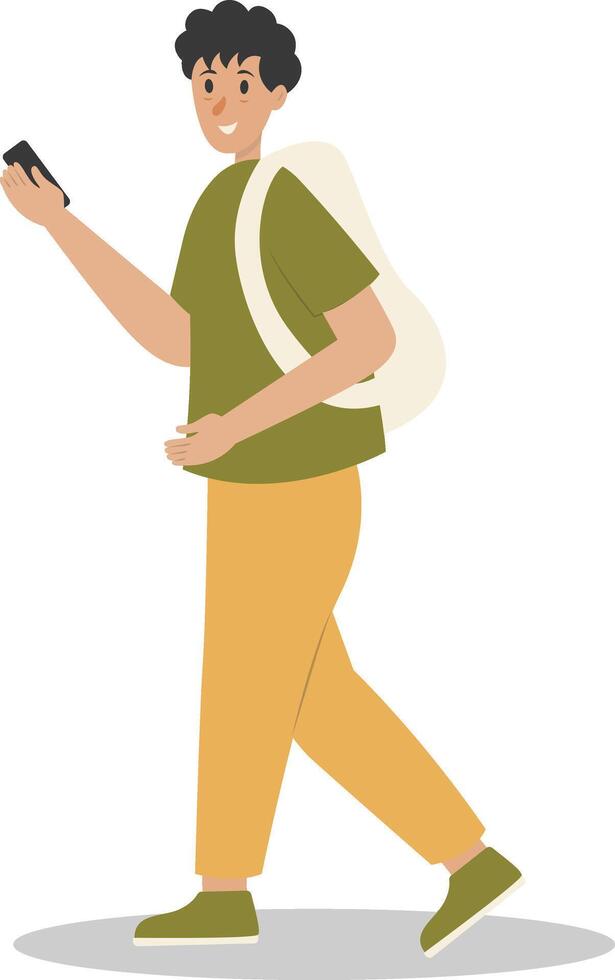 Holiday Traveler Character on White Background vector