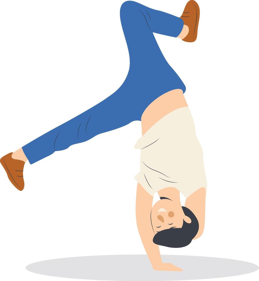 Professional Street Dancer Character with Flat Design. vector