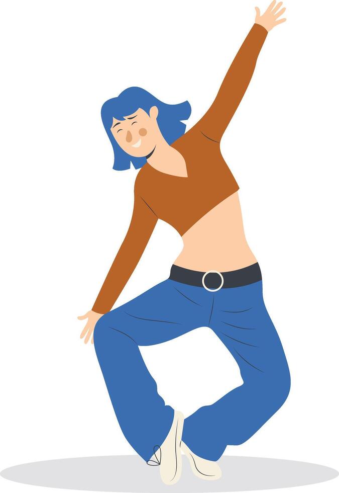 Professional Street Dancer Character with Cartoon Design vector
