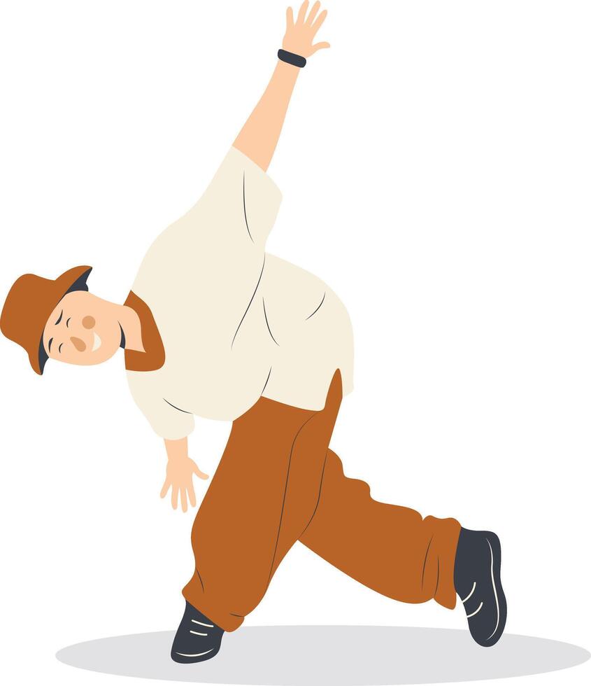 Professional Street Dancer Character with Flat Cartoon Design vector
