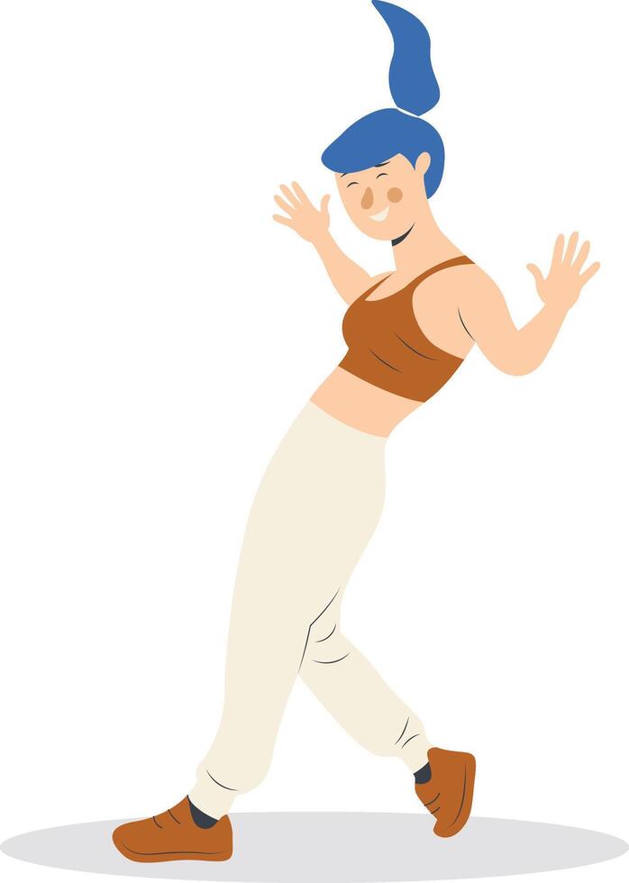 Professional Street Dancer Character in Cartoon Design vector