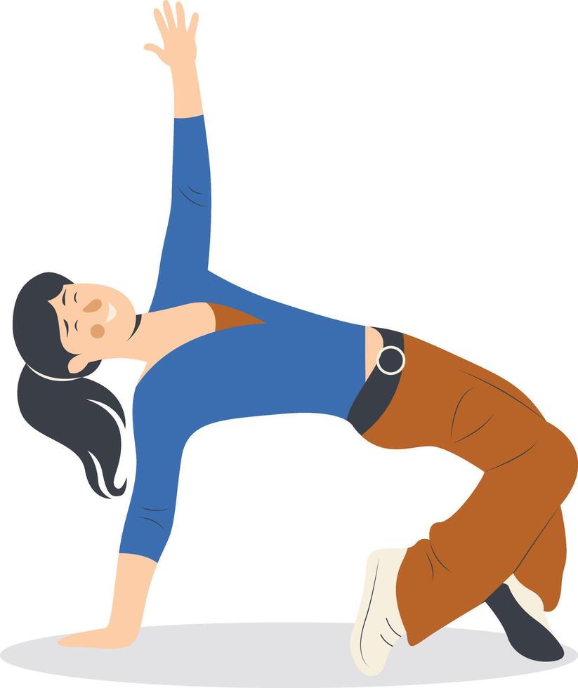 Professional Street Dancer Character in Cartoon Design. vector
