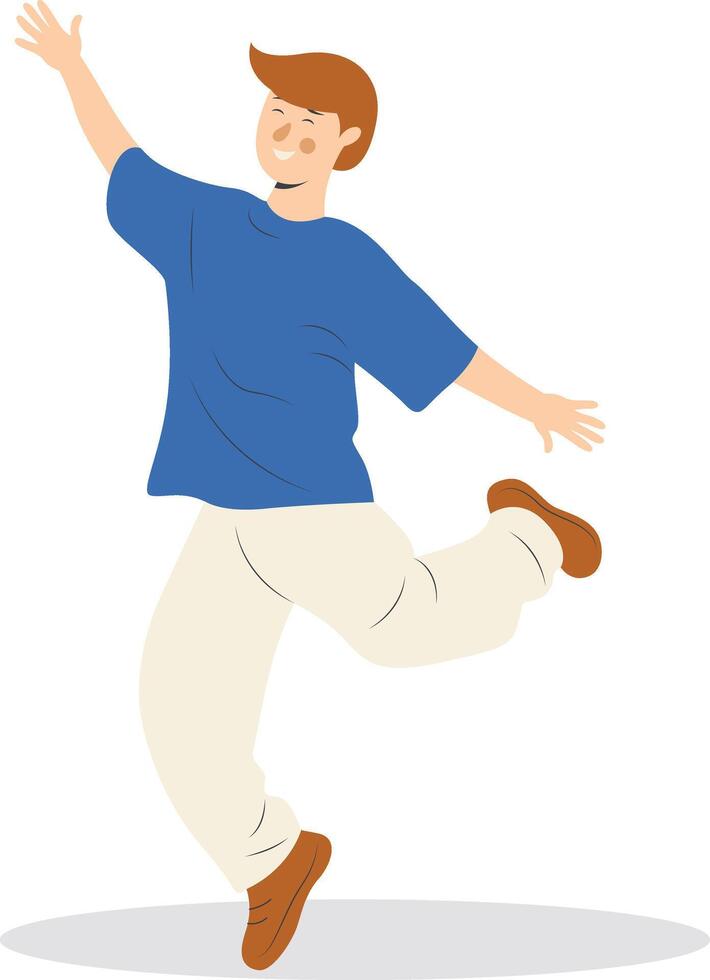 Professional Street Dancer Character in Flat Cartoon Shape. vector