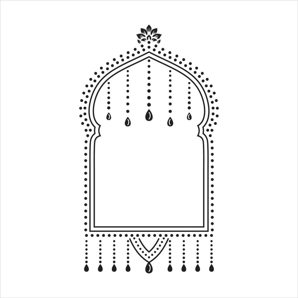 Invitation Card Text Frame Beautiful Wedding Card Text Borders Design Outline Illustration Elegant Lineal Style Art vector