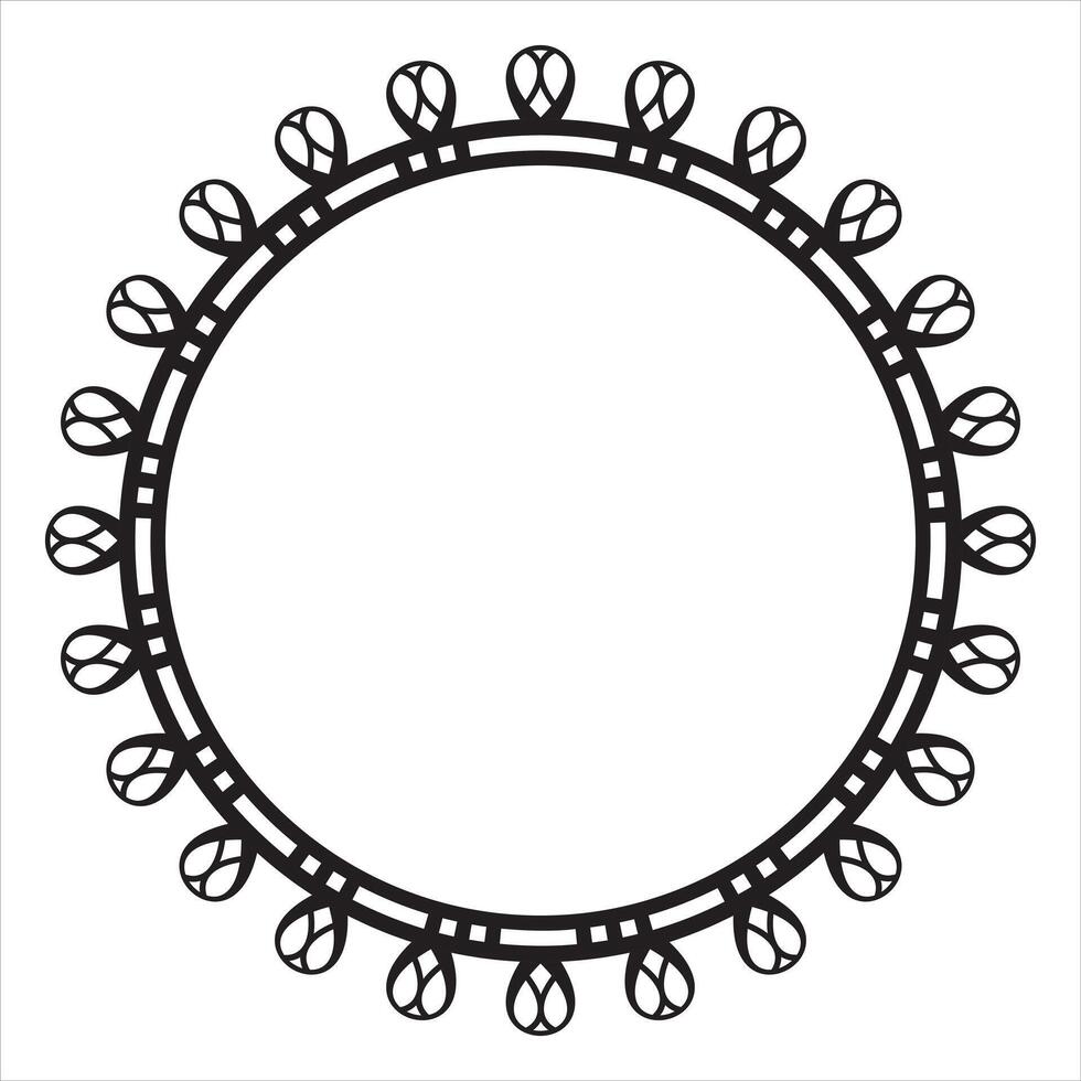 Decorative Pattern Circular Text Frame in Form of Mandala for Mehandi Text Borders Outline Illustration Lineal Style Art vector