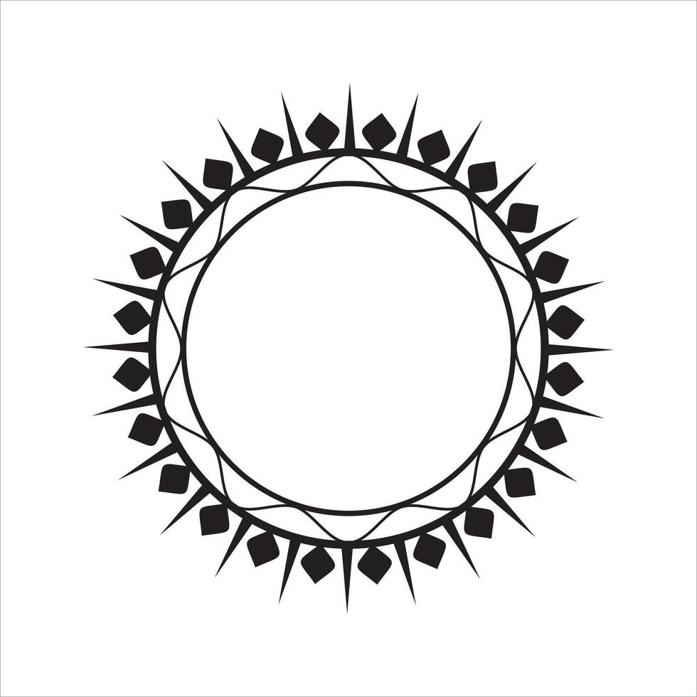 Ornament Frame In Circular Pattern With Decorative Round Frame, Mandala Design vector