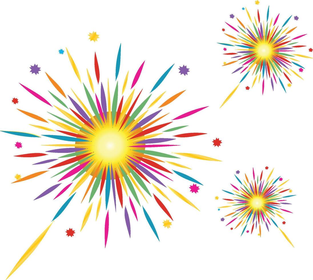 Gold fireworks golden vector