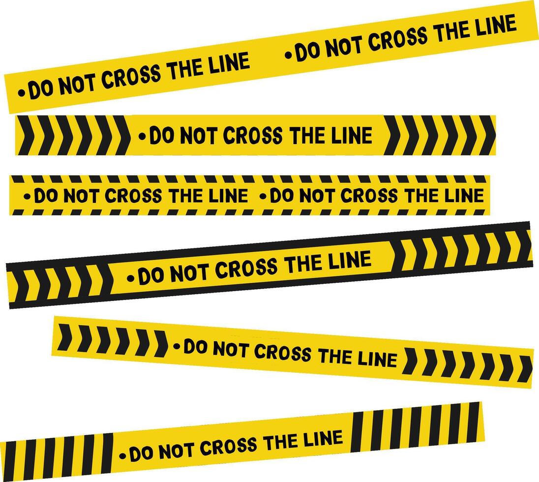 Do Not Cross Yellow Black Line vector