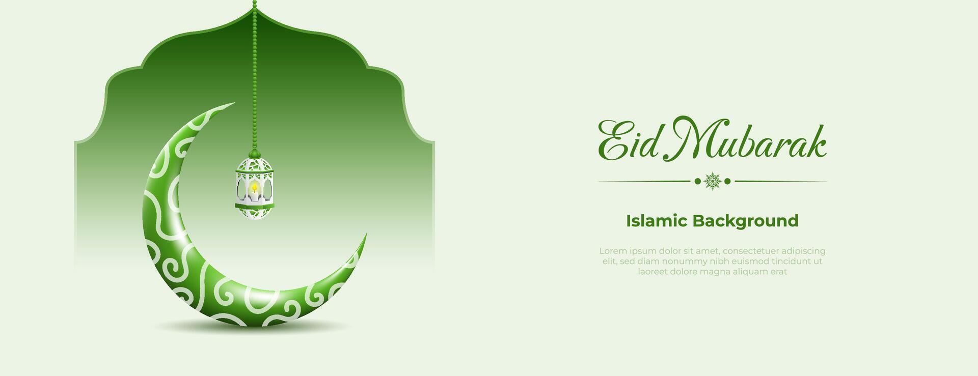 islamic background 3d ornament with white and green vector