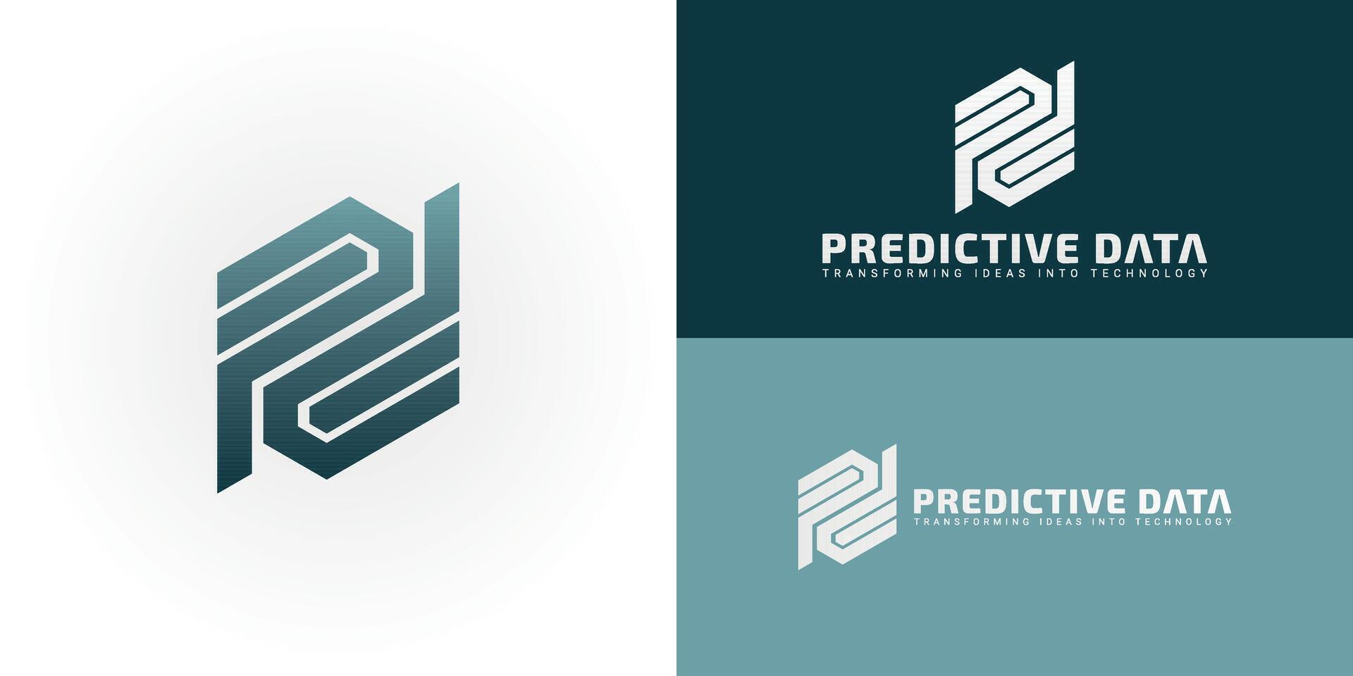 The dynamic logo design features the initials PD creatively integrated within a striking hexagonal shape, creating a unique symbol that evokes a sense of innovation, precision, and technology. vector