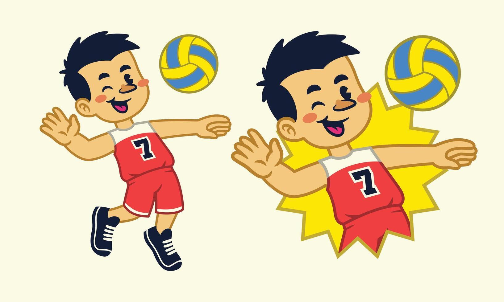 Cartoon of Volleyball Player Mascot Illustration vector