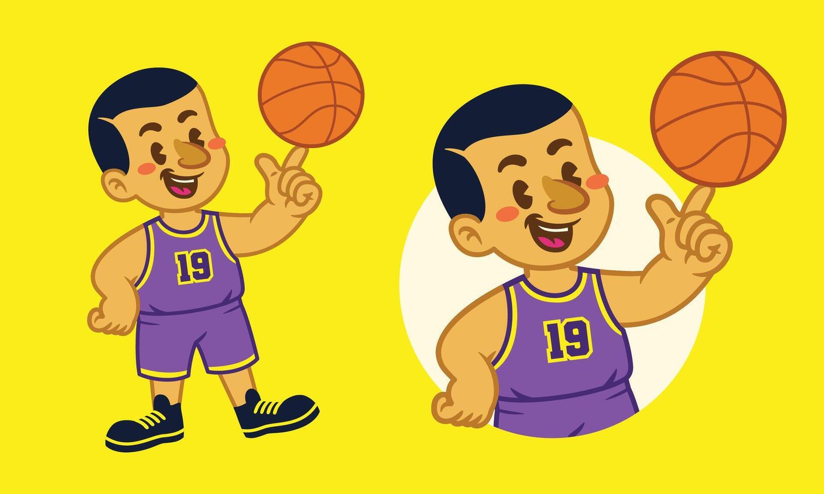 Joyful Basketball Player Mascot Illustration vector