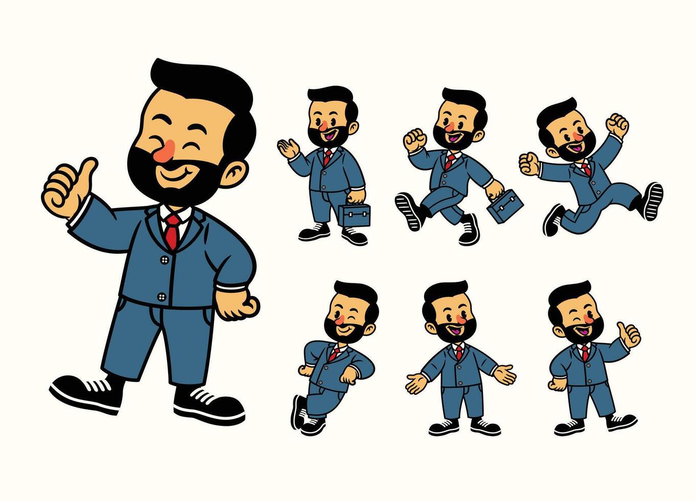 Cartoon Character Set Of Bussinesman vector