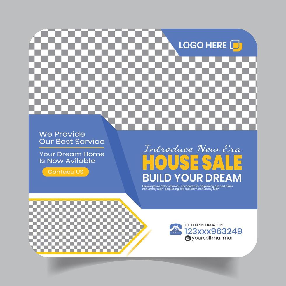 Real Estate Advertising Tidy Social Media Post Design Banner vector