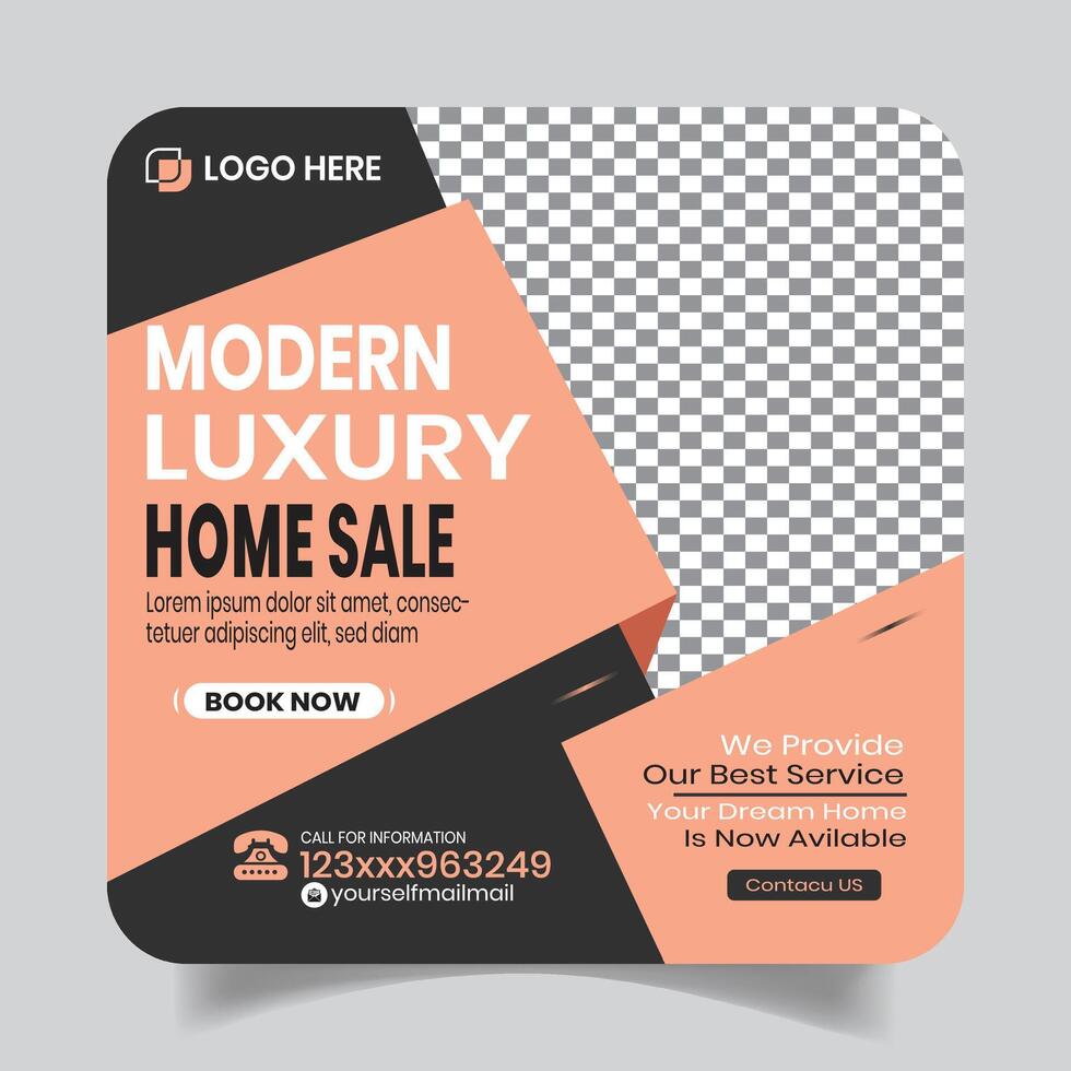 Luxury Apartment Selling Social Media Post Design Layout vector