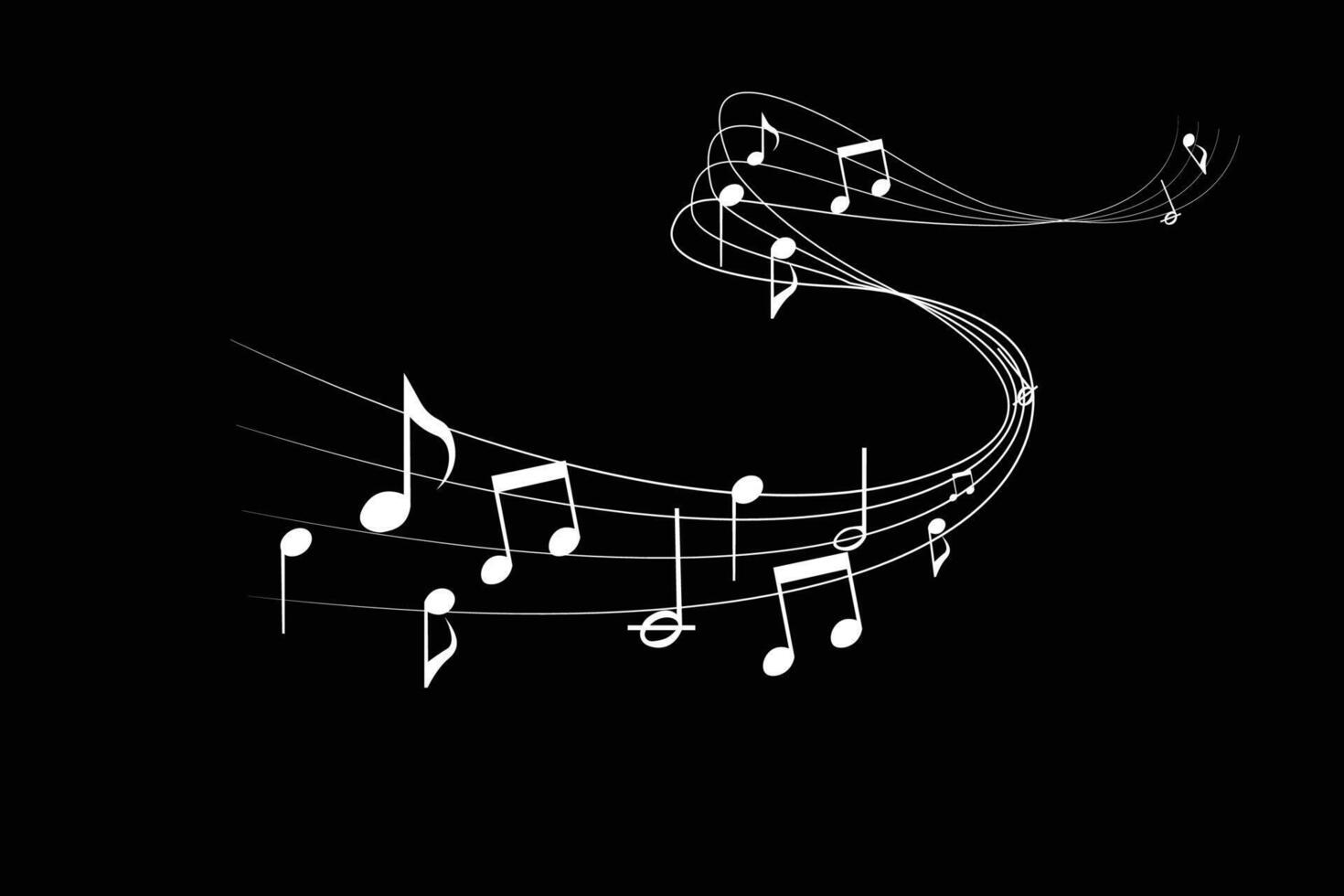 white musical notes abstract background . vector