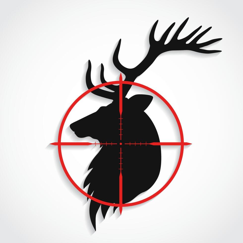 deer head with crosshairs logo vector