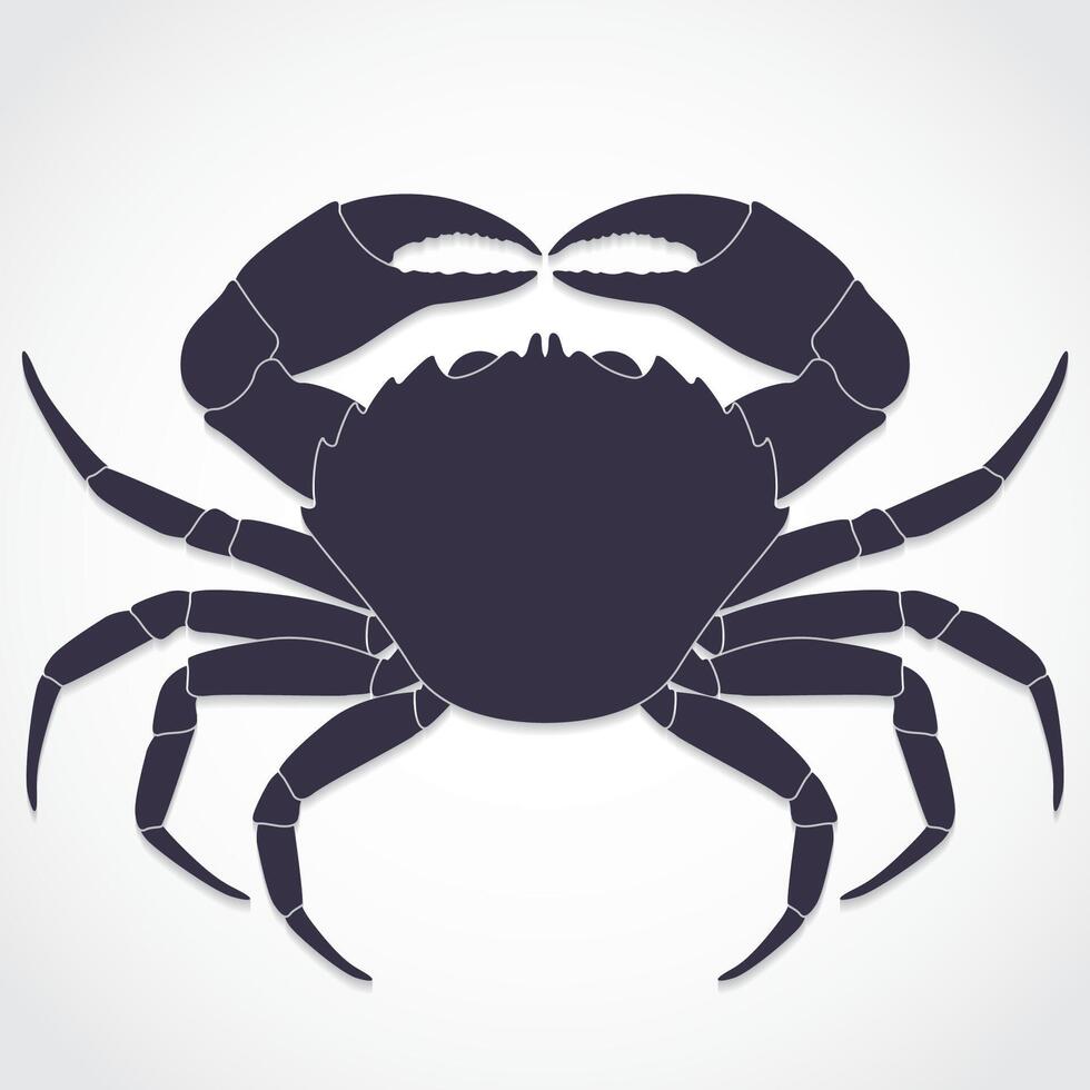silhouette realistic crab illustration vector