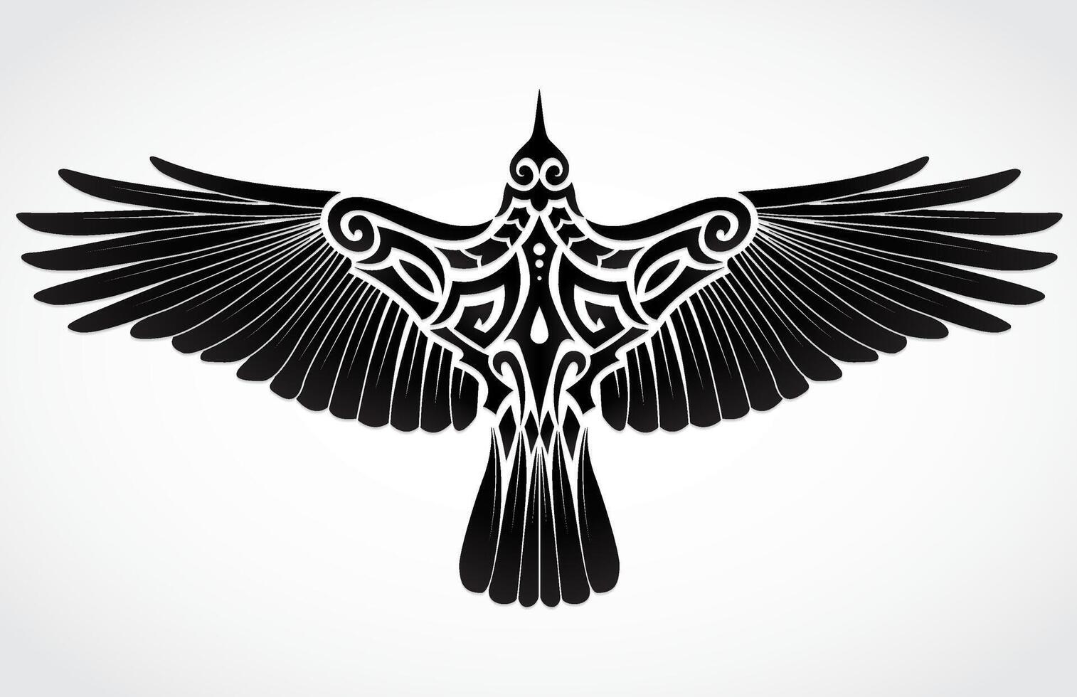 crow ornamental design illustration vector