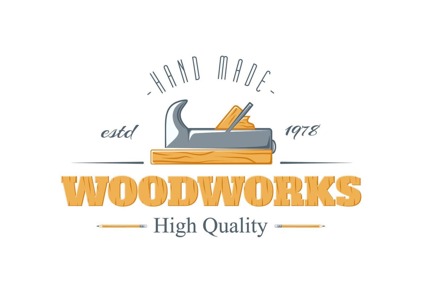 Modern carpentry logo isolated on white vector