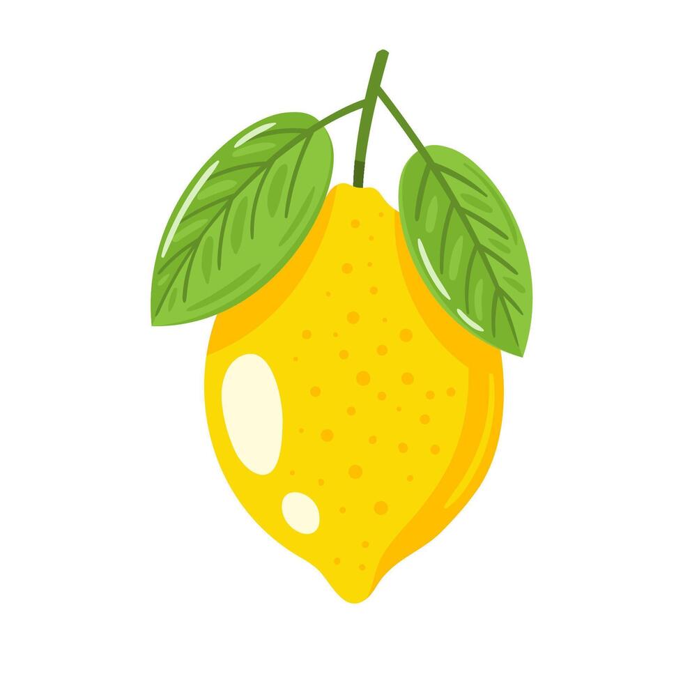 Yellow lemon icon isolated on white vector