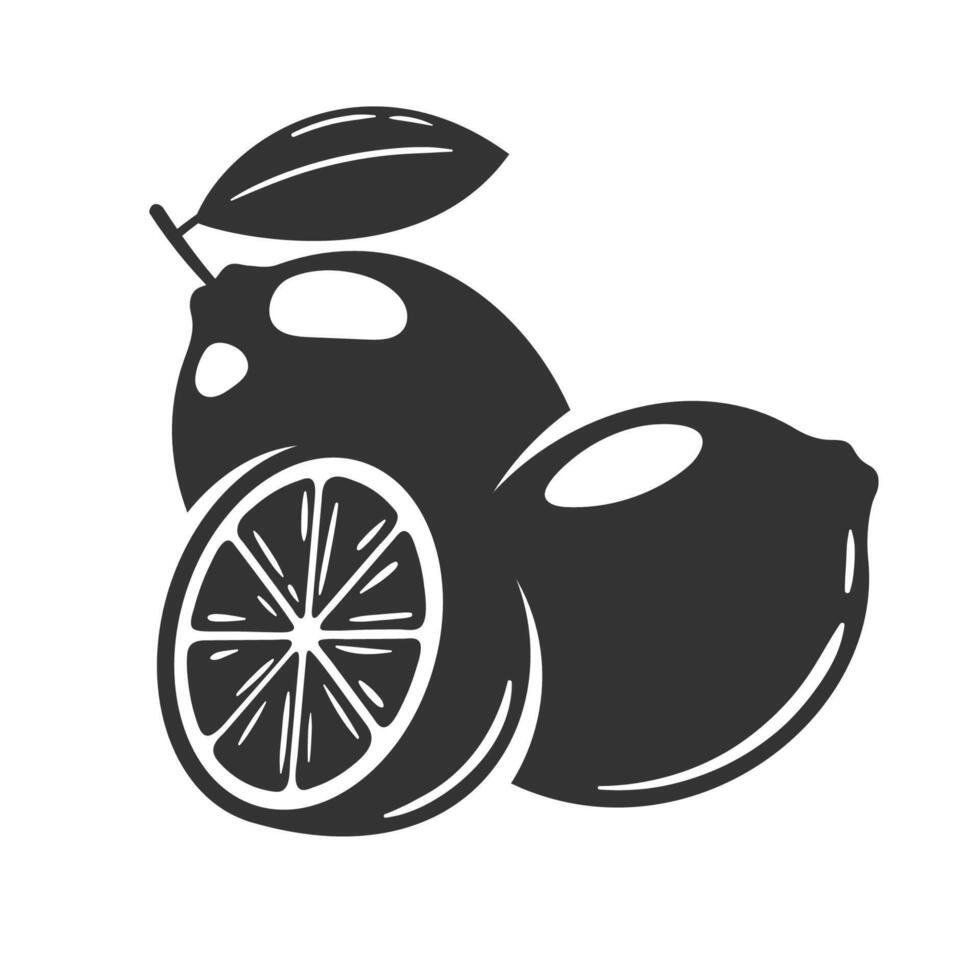 Vintage lemon icons isolated on white background vector