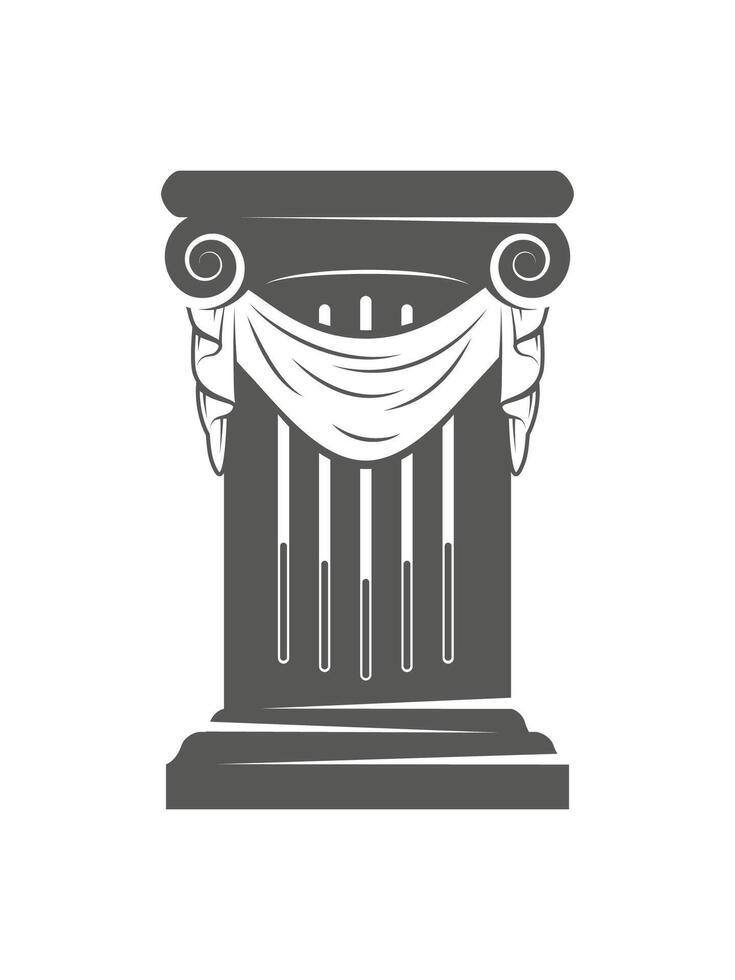Greek or Roman column icon vector