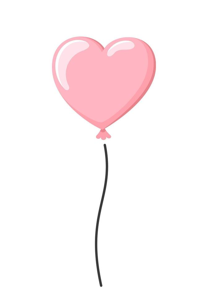 Cartoon pink heart balloon vector