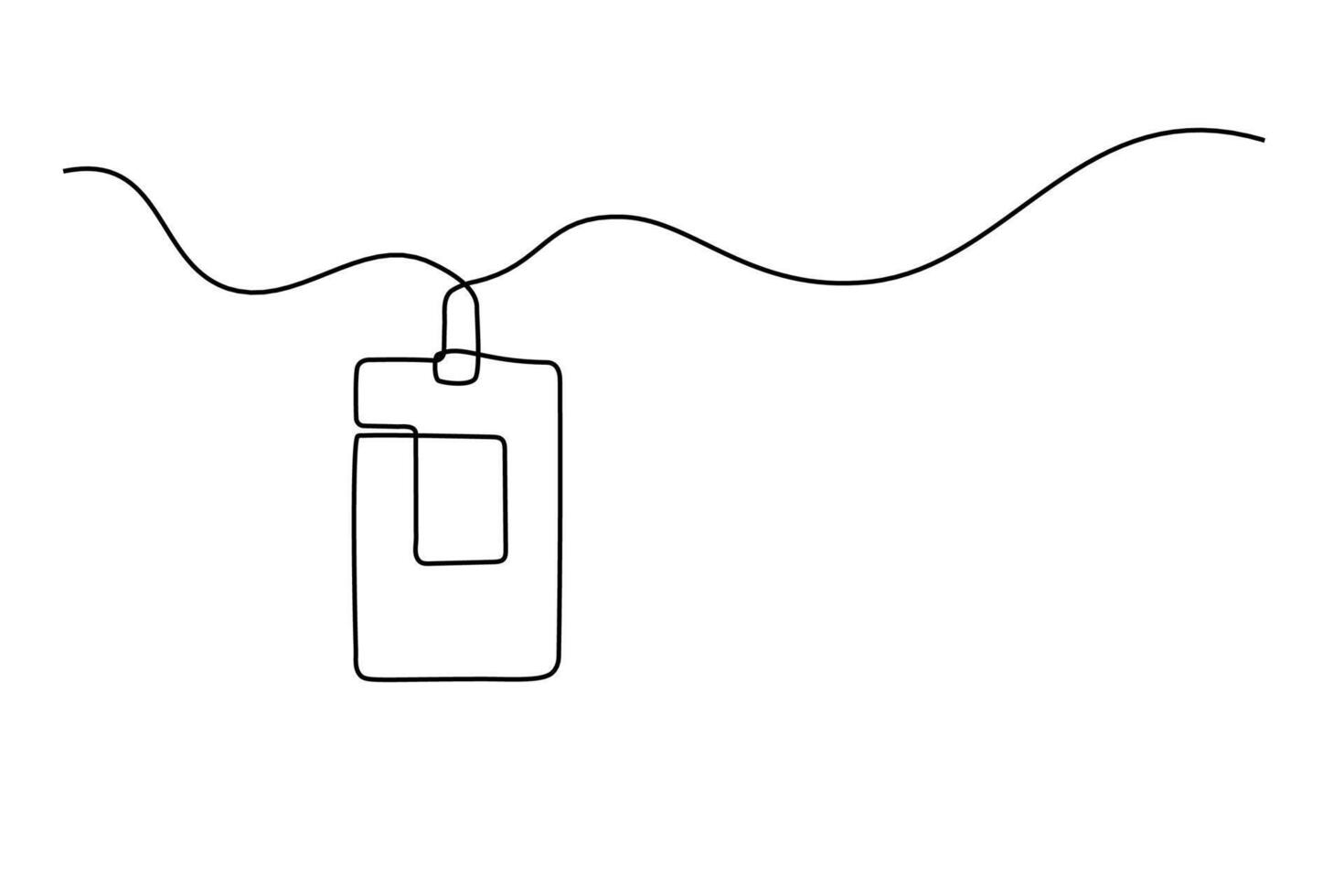 Continuous line drawing business badges cards holders vector