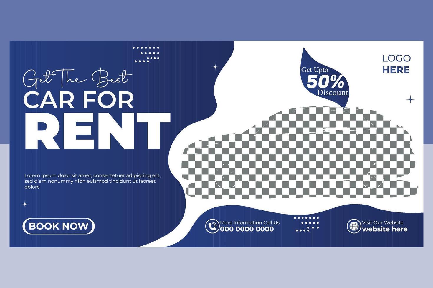 Creative and Professional Car Rent Billboard Design vector