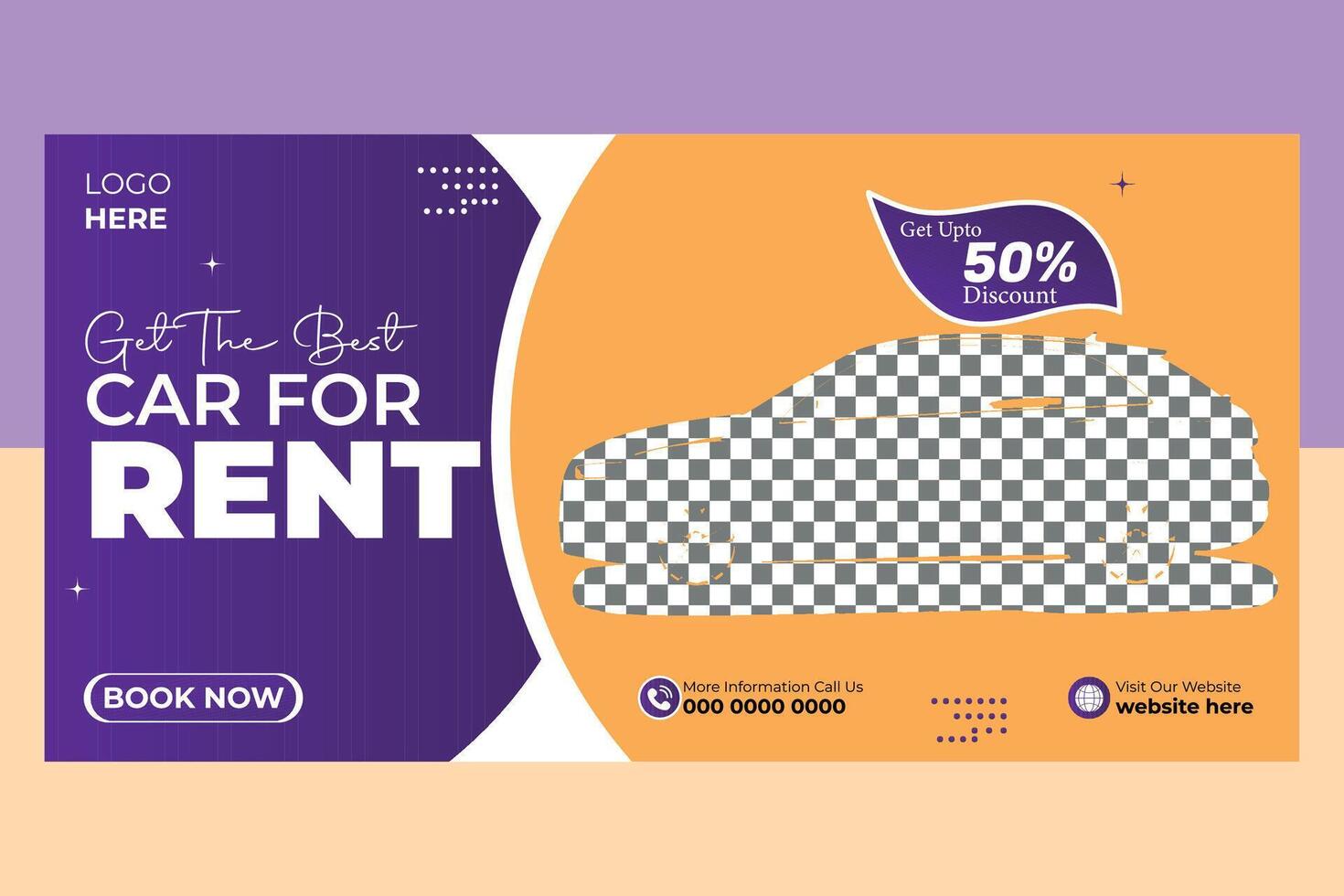 Modern Car Rent Billboard Design vector
