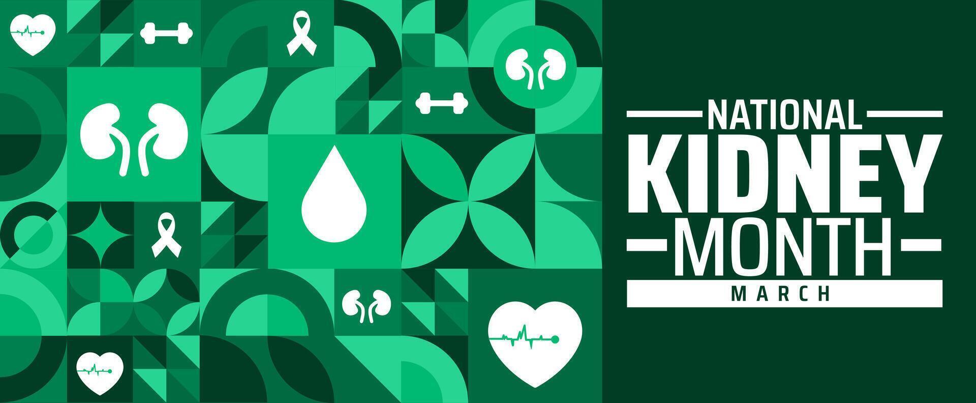 National Kidney Month geometric shape pattern background banner vector