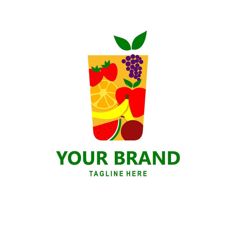 A fruit juice drink logo design vector