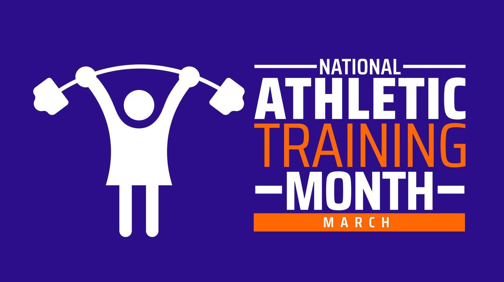 National Athletic Training Month background banner or poster design template. observed every year in March. Holiday concept. Use to any Template, card, poster, placard, template. vector