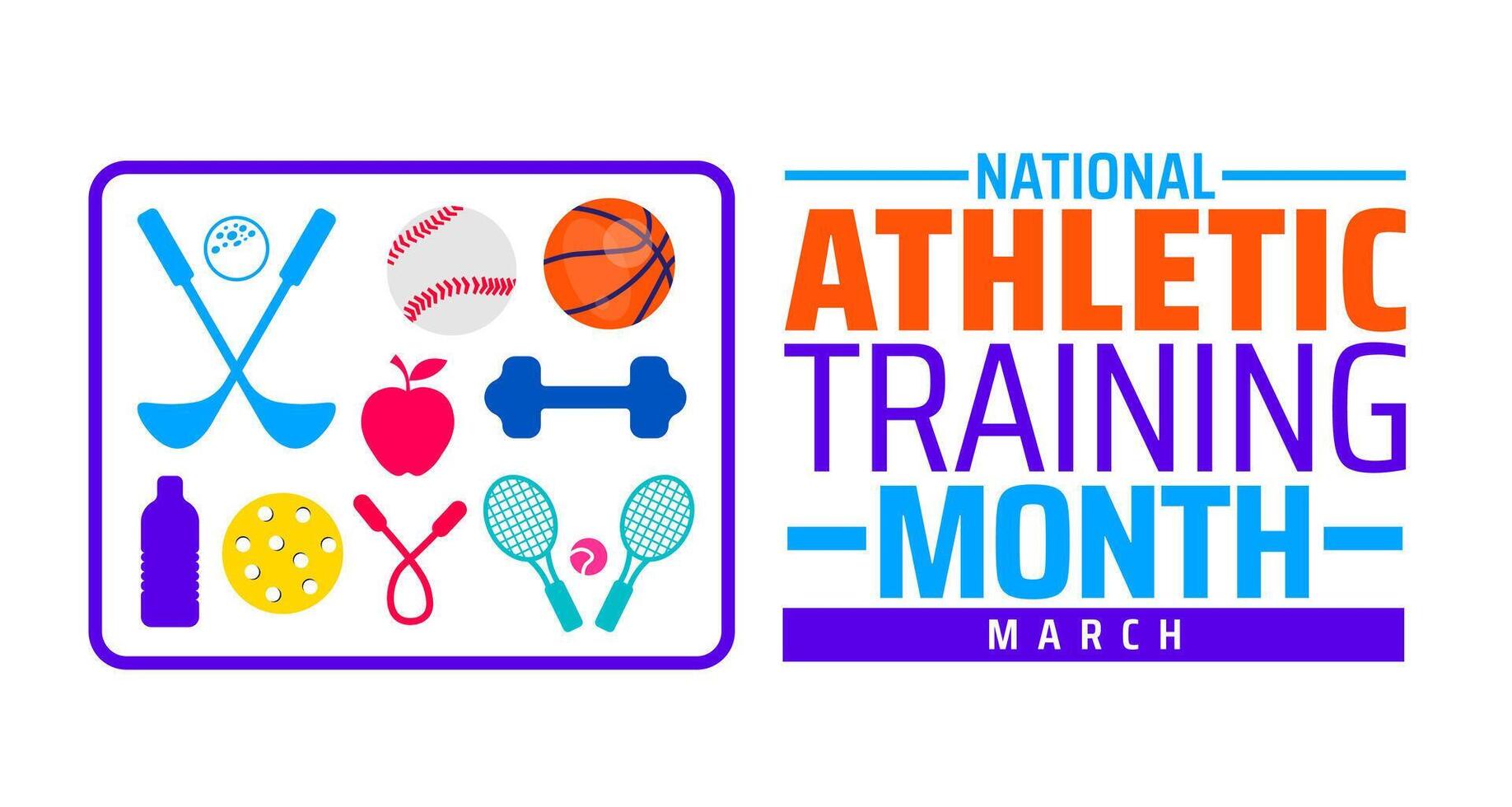 National Athletic Training Month background banner or poster design template. observed every year in March. Holiday concept. vector